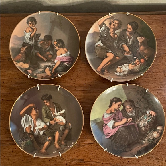 Decorative Porcelain Plates with Pastoral Scenes - Picture 1 of 1